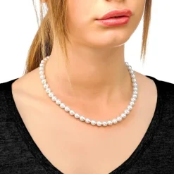 Long Pearl Necklaces|Majorica Silver Necklace Lyra 8Mm Pearls 45Cm