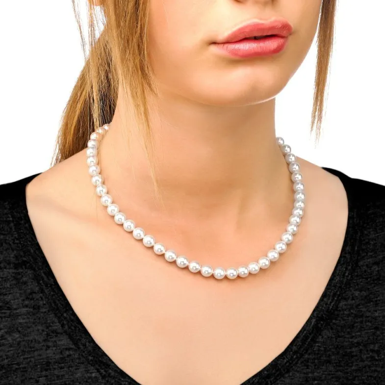 Long Pearl Necklaces|Majorica Silver Necklace Lyra 8Mm Pearls 45Cm