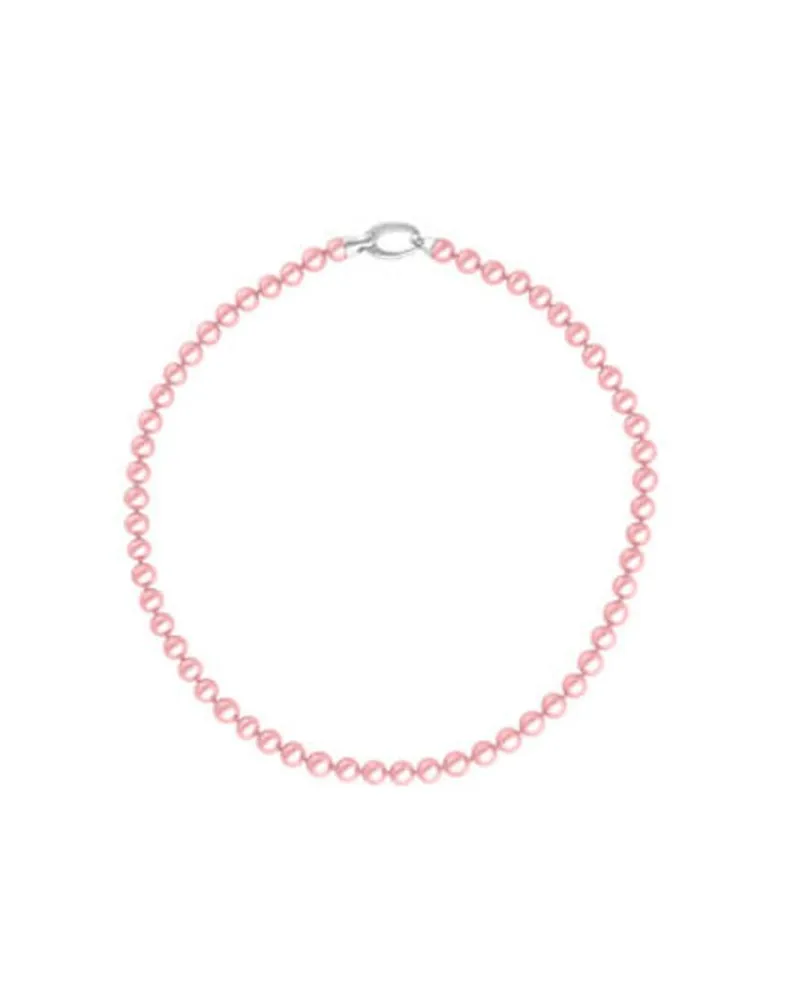 Long Pearl Necklaces|Majorica Silver Necklace Lyra 6Mm Pink Pearl 40Cm