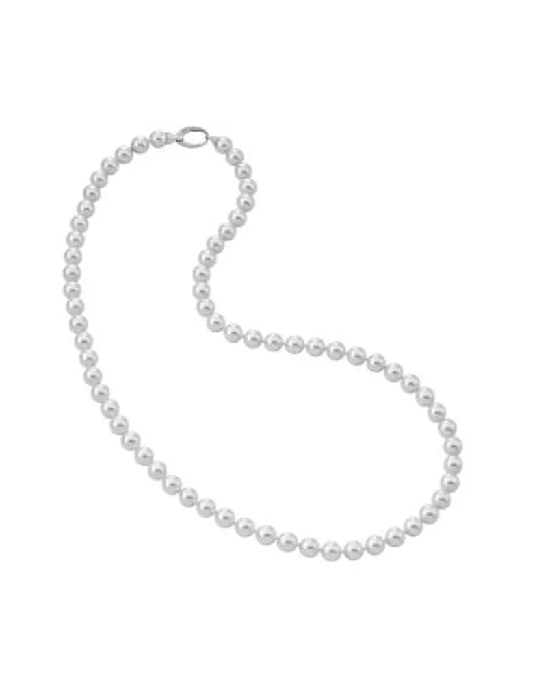 Long Pearl Necklaces|Majorica Silver Necklace Lyra With White Pearls 10Mm 60Cm