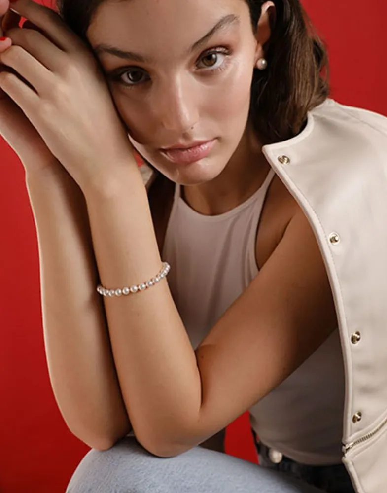 Bracelets For Brides|Majorica Silver Pearl Bracelet Ballet 4Mm