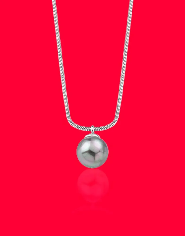 Pendants With Chain|Majorica Silver Pendant Nuada 10Mm Gray Pearl