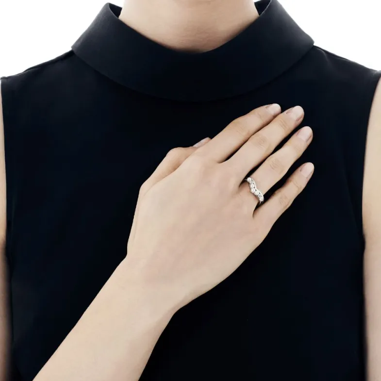Medium-Sized Rings|Majorica Silver Ring Arabesque