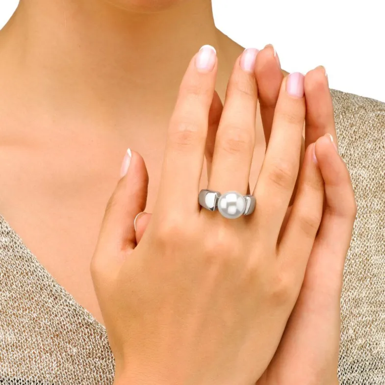 Pearl Engagement Rings|Majorica Silver Ring Nuada With 12Mm White Pearl