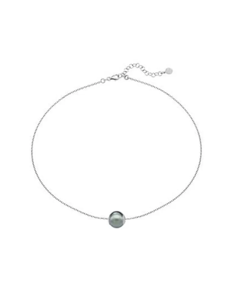 Pendants With Chain|Majorica Silver Short Pendant Nuada 12Mm Gray Pearl
