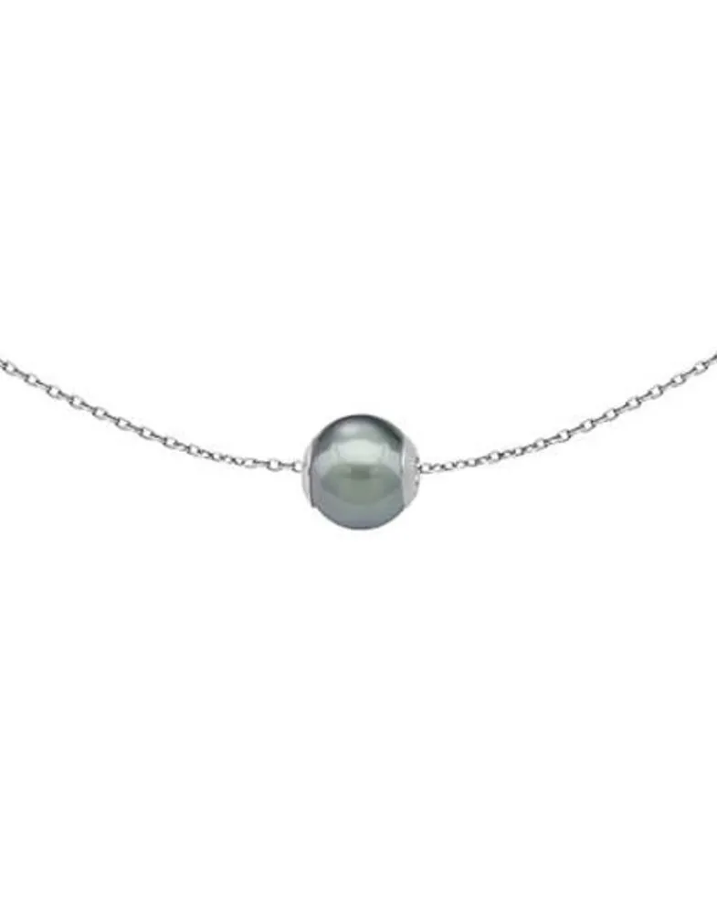 Pendants With Chain|Majorica Silver Short Pendant Nuada 12Mm Gray Pearl