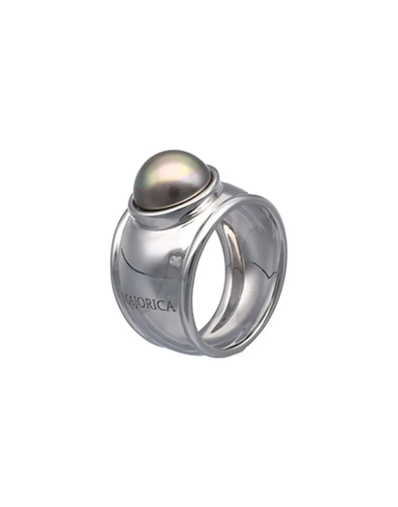 Large Pearl Rings|Majorica Silver Tahiti Ring With Tahiti Half-Ball Pearl