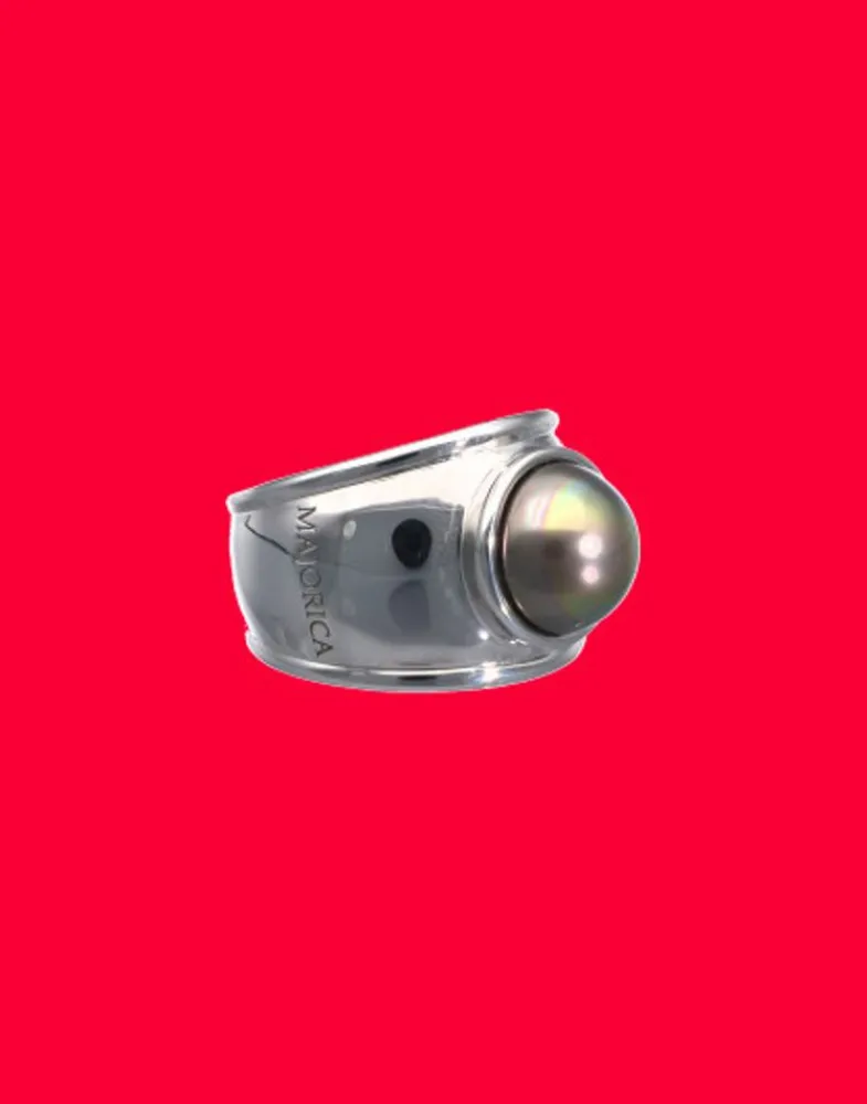 Large Pearl Rings|Majorica Silver Tahiti Ring With Tahiti Half-Ball Pearl