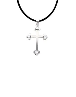 Pendant Chain|Majorica Silver Trinity Cross Pendant With Pearls