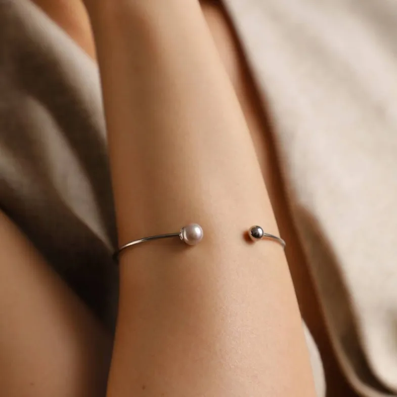 Bangle Bracelets|Majorica Small Bracelet Aura With Nuage Pearl