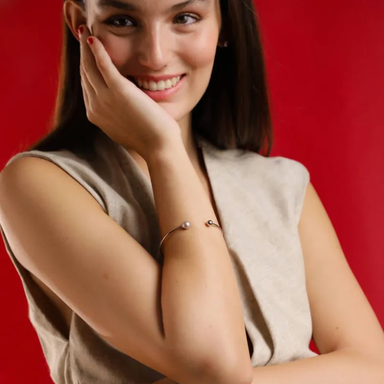 Bangle Bracelets|Majorica Small Bracelet Aura With Nuage Pearl