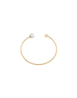 Bangle Bracelets|Majorica Small Gold Plated Bracelet Aura With White Pearl