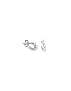 Pearl Hoop Earrings|Majorica Small Hoop Earrings Ada With Pearls