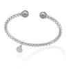 Bangle Bracelets|Majorica Steel Bangle Carmen With Gray Pearls
