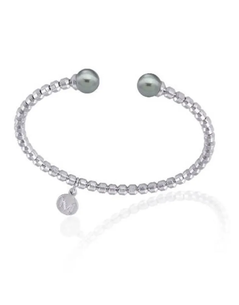 Bangle Bracelets|Majorica Steel Bangle Carmen With Gray Pearls