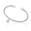 Bangle Bracelets|Majorica Steel Bangle Carmen With White Pearls