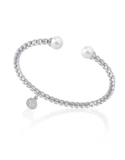 Bangle Bracelets|Majorica Steel Bangle Carmen With White Pearls