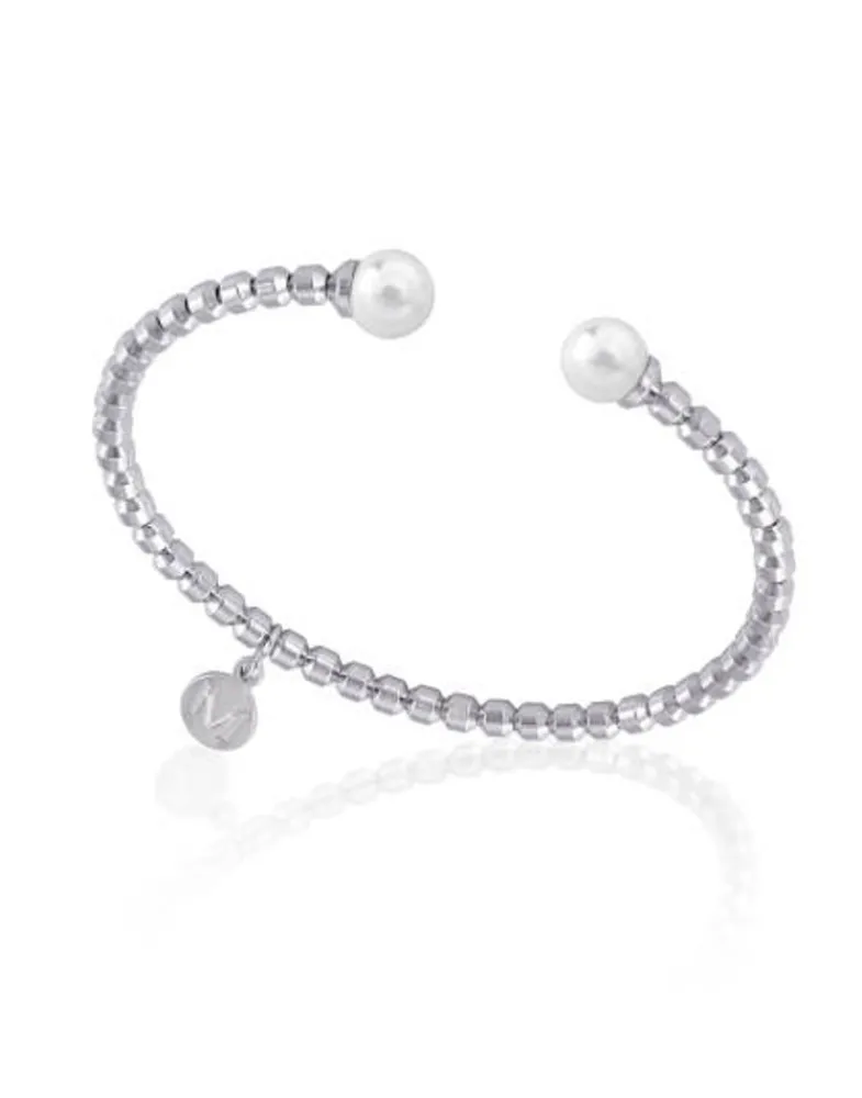 Bangle Bracelets|Majorica Steel Bangle Carmen With White Pearls