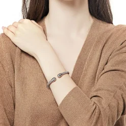 Bangle Bracelets|Majorica Steel Bangle Spicy With Nuage Pearl