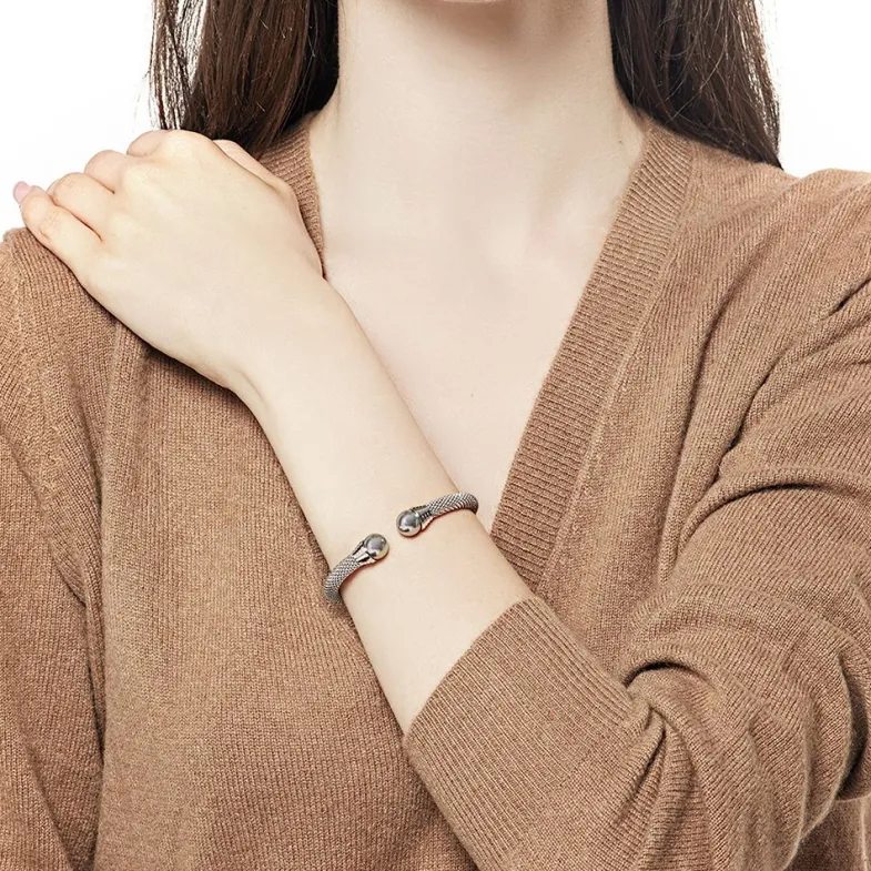 Bangle Bracelets|Majorica Steel Bangle Spicy With Nuage Pearl
