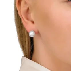 Baby Earrings|Majorica Taylor 18-Carat Gold 10Mm White Pearl Earrings