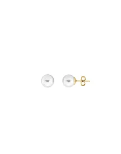 Baby Earrings|Majorica Taylor 18-Carat Gold 8Mm White Pearl Earrings