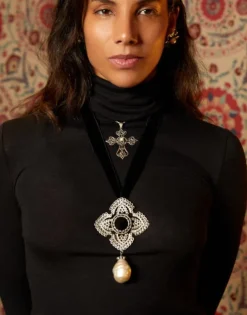 Pendant Chain|Majorica Tudor Pendant Peregrina With Pearl Over Cross