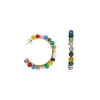Pearl Hoop Earrings|Majorica Tutti Frutti Gold Hoop Earrings With Multicoloured Agates