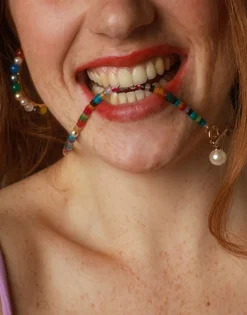 Pearl Hoop Earrings|Majorica Tutti Frutti Gold Hoop Earrings With Multicoloured Agates