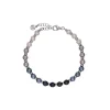 Silver Bracelets|Majorica Unisex Nyx Bracelet With Degrade Effect Pearls