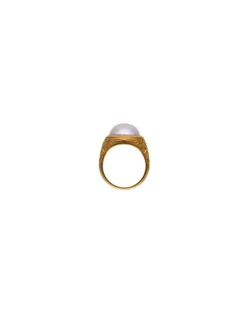 Large Pearl Rings|Majorica Zale Hallmark Ring With A Round White Half Pearl