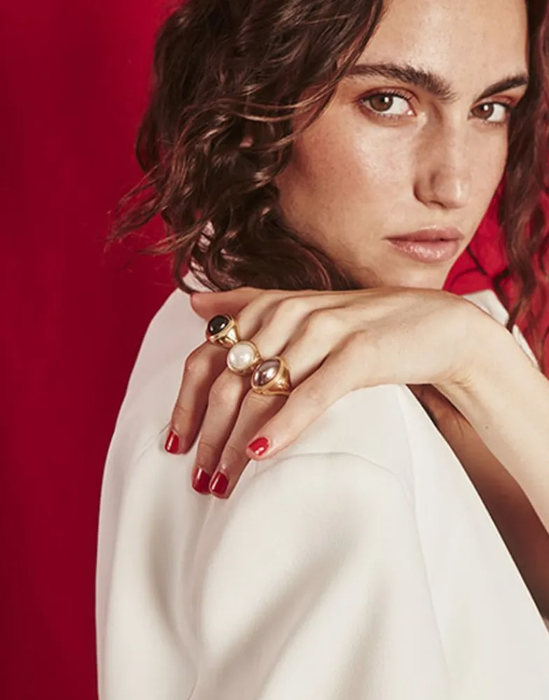 Large Pearl Rings|Majorica Zale Hallmark Ring With A Round White Half Pearl