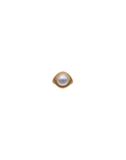 Large Pearl Rings|Majorica Zale Hallmark Ring With A Round White Half Pearl