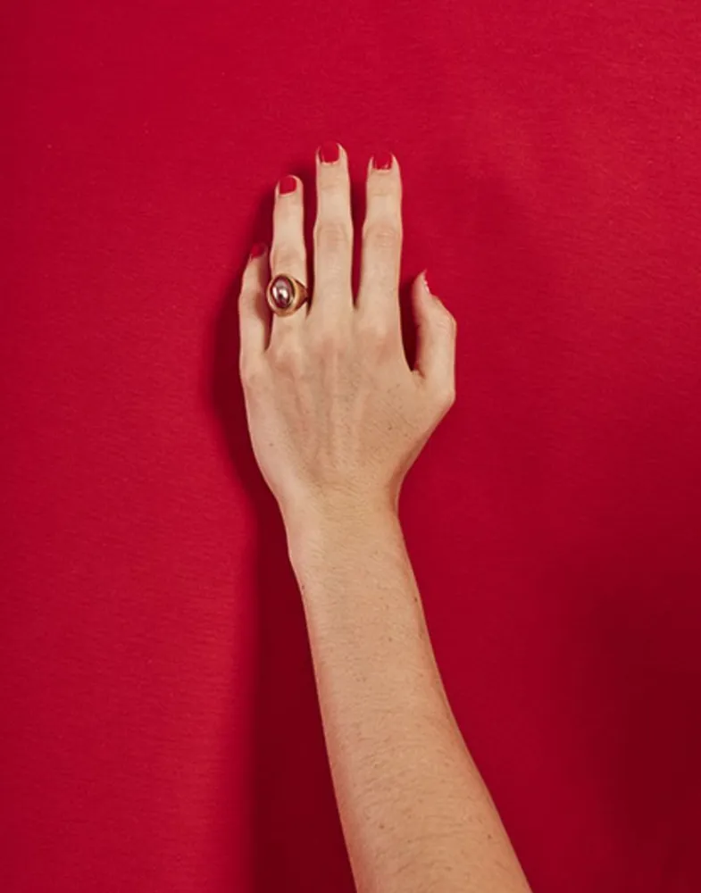 Large Pearl Rings|Majorica Zale Hallmark Ring With Oval Pearl In Aubergine