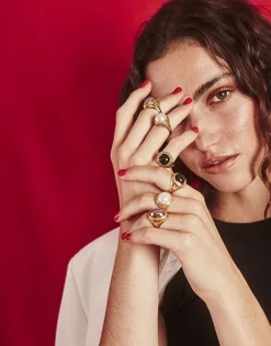 Large Pearl Rings|Majorica Zale Hallmark Ring With Square Black Pearl