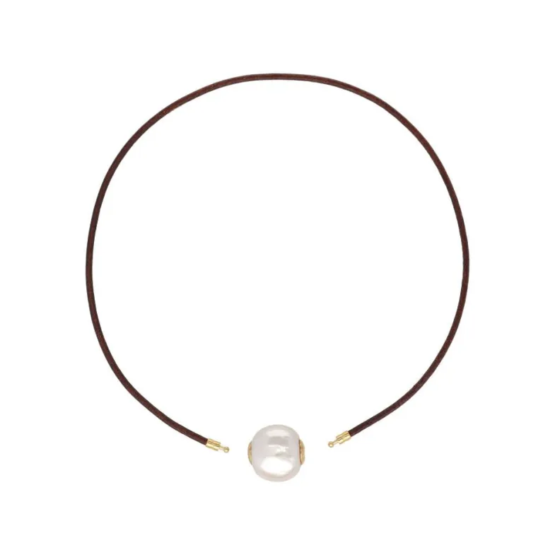 Multipurpose Pendant|Majorica Zindis 40Cm Leather Necklace